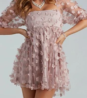 Sunshine Daisy Flower Mesh Skater Dress
