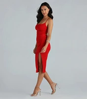 Glam Obsession Glitter Mesh Midi Dress