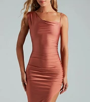 First Class Cowl Neck Midi Dress