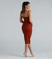 Glitter Queen Ruched Midi Dress