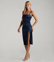Luxurious Night Satin Midi Dress