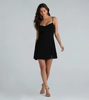 Always Flattering Crepe A-Line Mini Dress