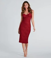 Chic And Iconic Textured Knit Midi Dress
