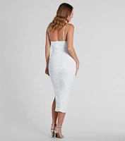 Not Your Average Pearl Mesh Midi Dress