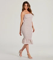 Dreamiest Summer Smocked Floral Chiffon Midi Dress