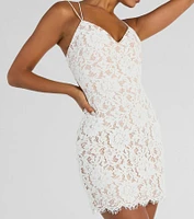 Major Swoon Strappy Back Lace Mini Dress