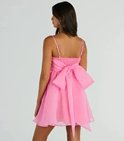 Babe Of The Hour Sleeveless Bow Back Babydoll Dress