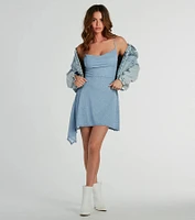 Midnight Mesh Glitter A-Line Party Dress