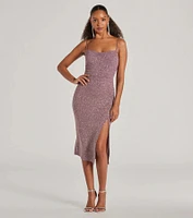 Spark My Interest Glitter Midi Dress