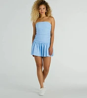 Covetable Charm Strapless Mini Skater Dress