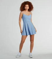 Let It Glow Glitter Rhinestone Skater Dress