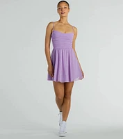 Ready To Shine Glitter Short Skater Dress
