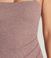 Glam Upgrade Lace-Up Bodycon Glitter Midi Dress