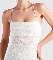 Chic Devotion Lace Cowl Neck Mini Dress