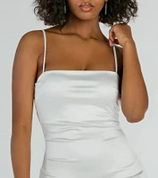 Day Glow Satin A-Line Short Dress