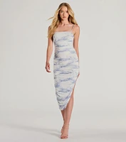 Blossom Style Mesh Floral Midi Dress
