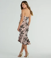 The Garden Floral Velvet Midi Dress