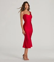 Chic The City Cowl Neck Midi Dress