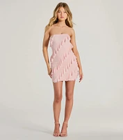 Sip Of Sultry Strapless Ruffle Mini Dress
