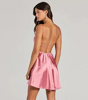 Grand Exit Satin Skater Dress