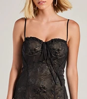 So Gorgeous Sweetheart Floral Mesh Lace Mini Dress