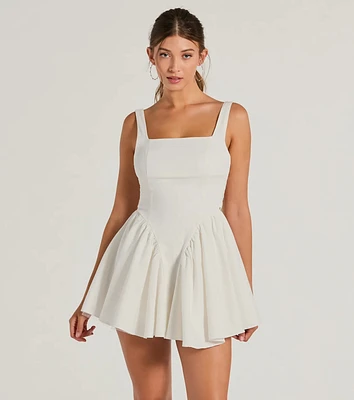 Stunning Sweetie Open Back Bow Skater Dress