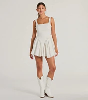 Stunning Sweetie Open Back Bow Skater Dress
