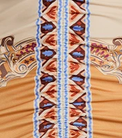 Vibrant Side Geometric Print Bodycon Midi Dress