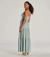 Casually Chic Sleeveless Ruffled Maxi Dress
