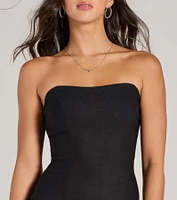 Lovely Arrival Strapless Ruffled Skater Dress
