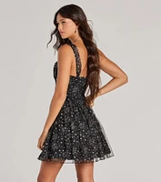 Starry Night Glitter Tulle Skater Dress