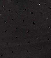 Trendy-Glam Rhinestone Mesh Drop Waist Mini Dress