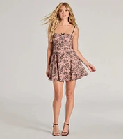 Sweet Flirt Floral Lace Skater Dress