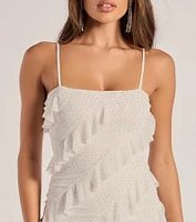Dramatic Flair Rhinestone Ruffle Mini Dress