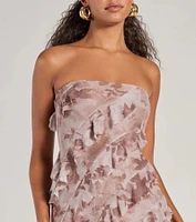 Stunning Impression Floral Ruffled Midi Dress