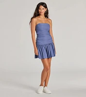 Covetable Charm Strapless Mini Skater Dress