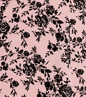 Charming Demure Flocked Velvet Floral Skater Dress