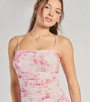 Blossom Style Mesh Floral Midi Dress