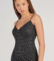Sparkly Night Polka Dot Glitter Mesh Mini Dress
