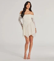 Bohemian Chic Lace Off-The-Shoulder Skater Dress