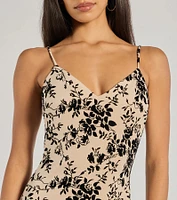The Garden Floral Velvet Midi Dress