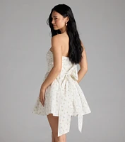 Loveliest Of Them All Bow Floral Skater Dress