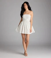 Loveliest Of Them All Bow Floral Skater Dress