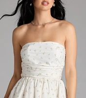 Loveliest Of Them All Bow Floral Skater Dress