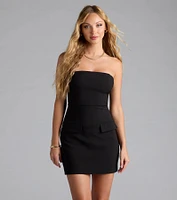 Flawless Allure Crepe Tube Mini Dress