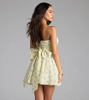 Sunny Chic Floral Strapless Skater Dress