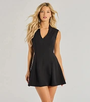 Classically Sleek Sleeveless A-Line Mini Dress