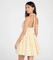 Dressing For Sunshine Halter Floral Skater Dress