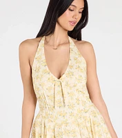Dressing For Sunshine Halter Floral Skater Dress
