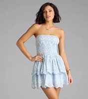 Darling Sunshine Paisley Eyelet Skater Dress